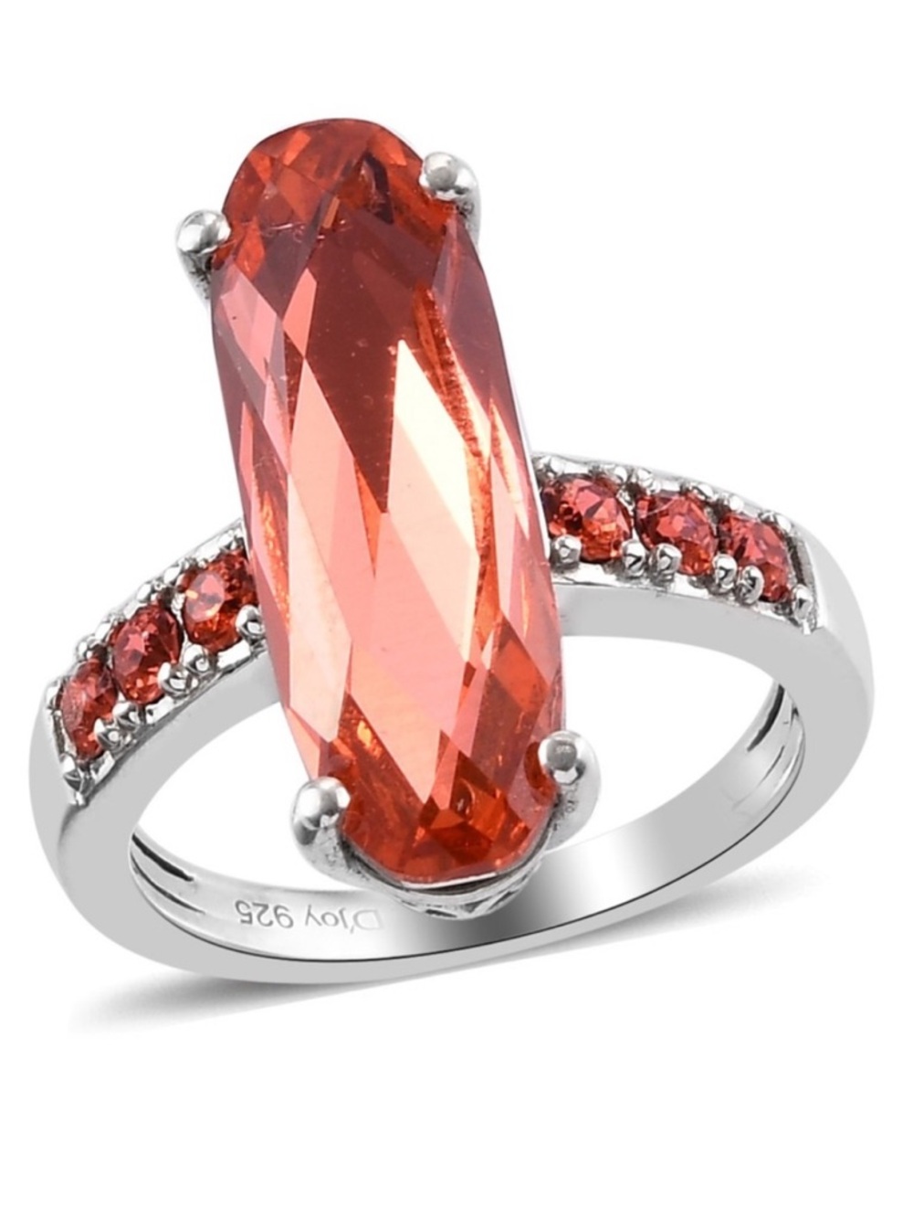 SWAROVSKI Padparasha Crystal Ring. Size 7